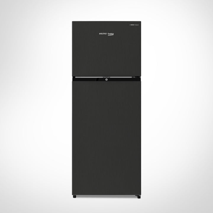 Voltas Beko 230 L, 3 Star, Double Door Frost Free Refrigerator (Wooden Black)