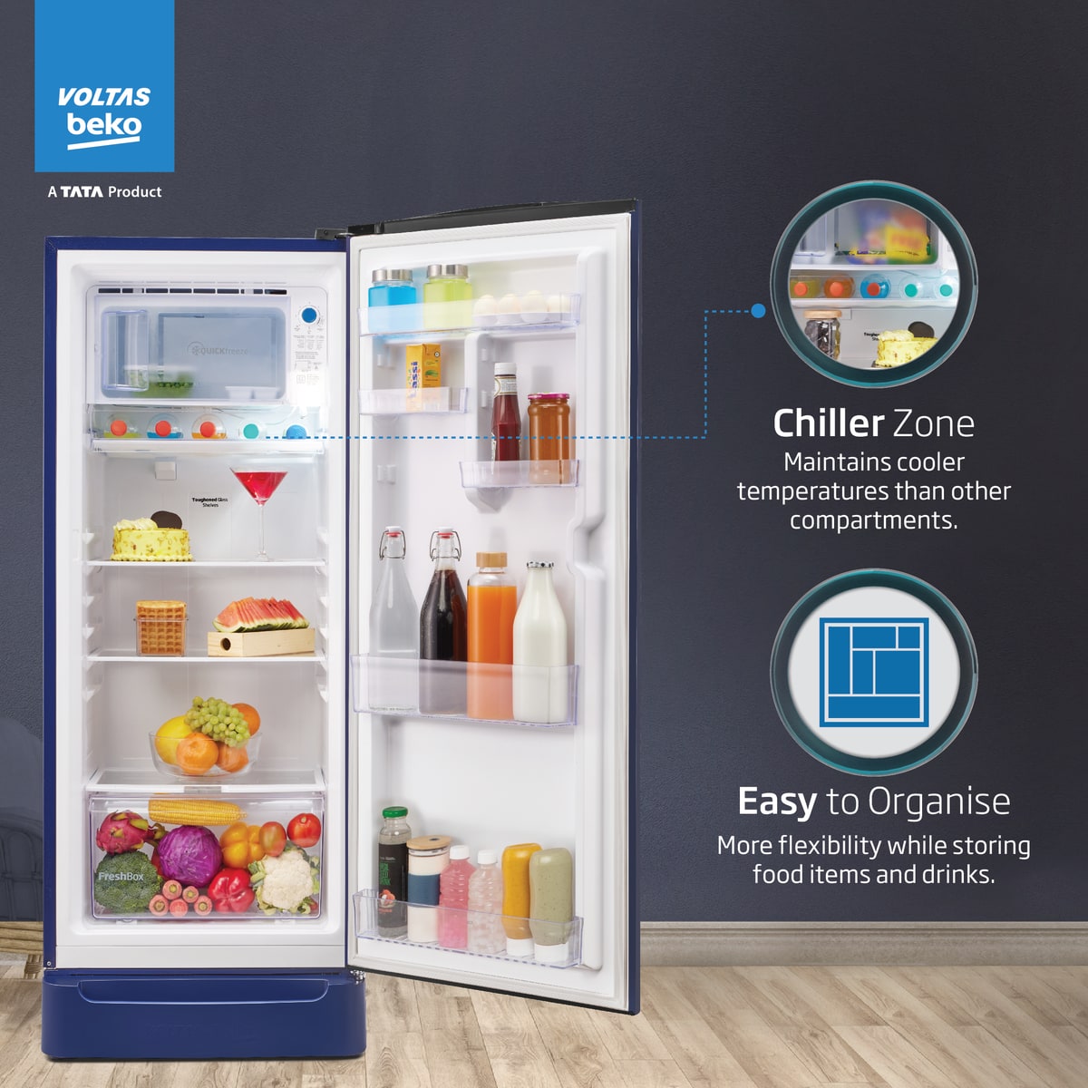 228 L 5 Star Direct Cool Single Door Refrigerator (RDC260A/W0BBRTM0B00